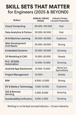 Projected Engineering Skills According to Media Buzz.